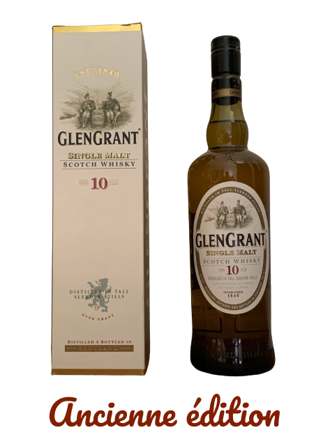 Single Malt Scotch Whisky Glengrant 10 ans distilled in tall slender stills