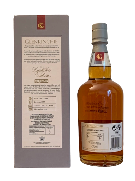 Glenkinchie Single malt Scotch whisky The Distillers Edition G/282-7-D Double matured in amontillado cask-wood