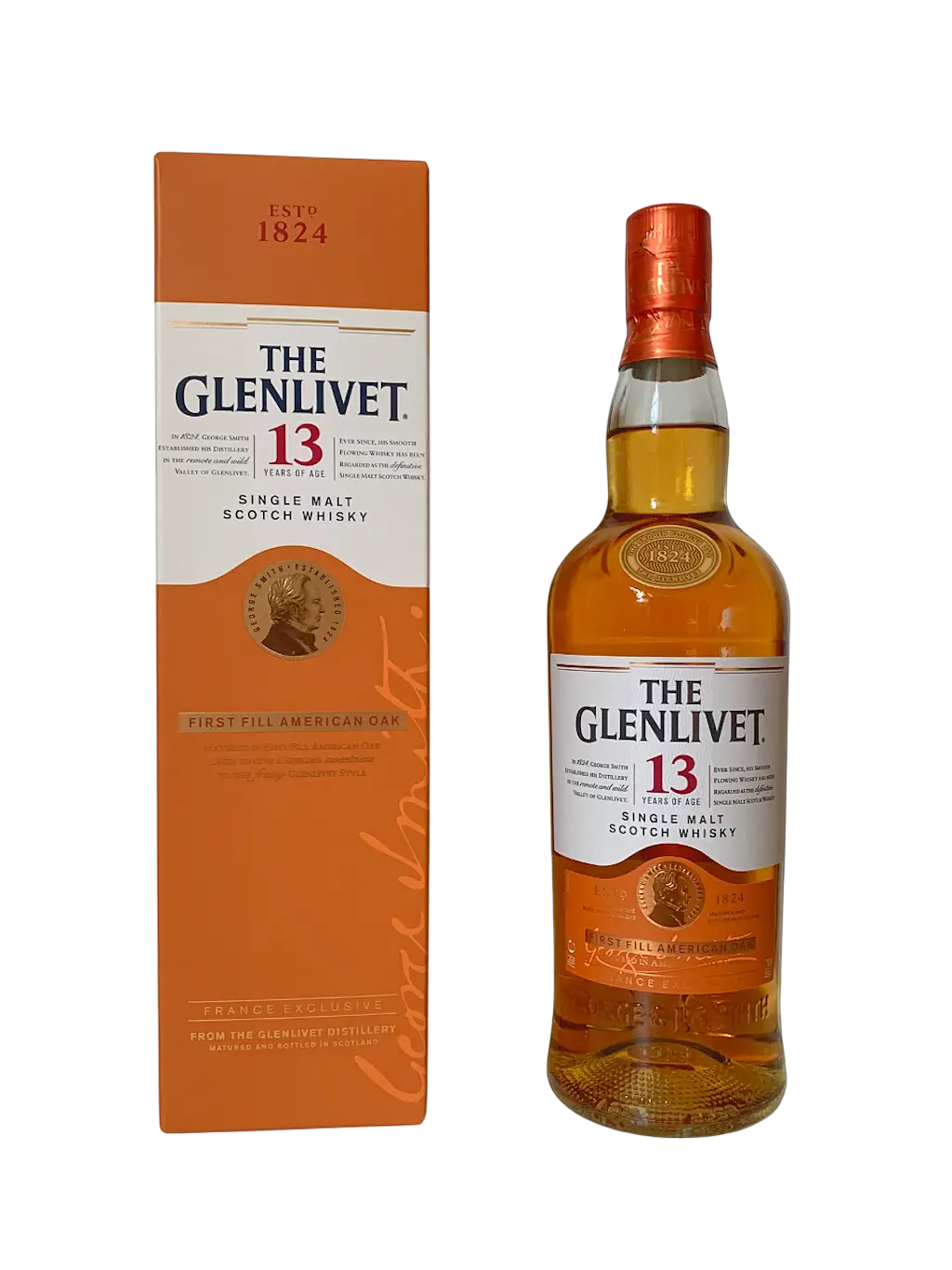 Glenlivet 13 years of age single malt Scotch whisky first fill American oak France Exclusive