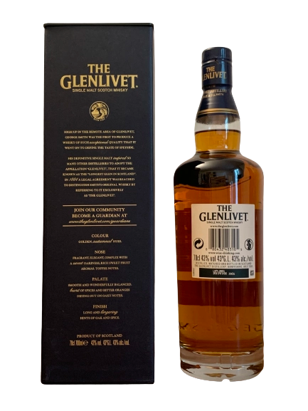 The Glenlivet Single malt scotch whisky 18 years of age