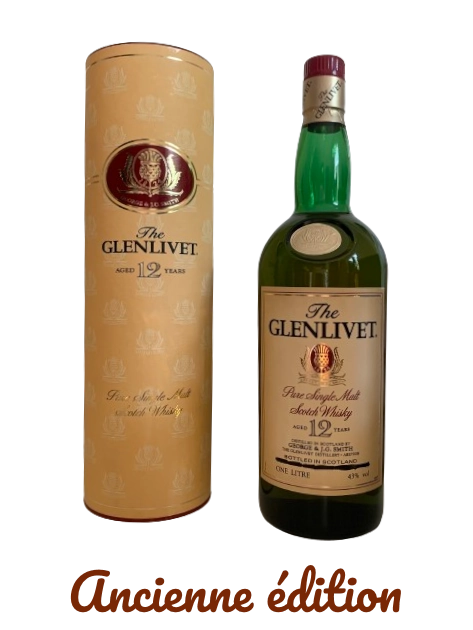 The Glenlivet aged 12 years Pure single malt Scotch whisky distilled in Scotland by George and JG Smith