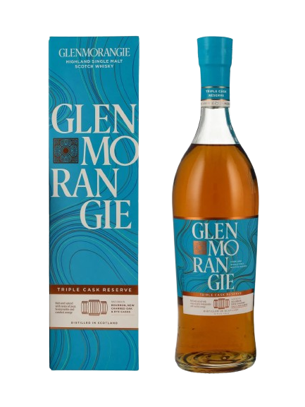 Glenmorangie Highland single malt Scotch whisky Triple Cask Reserve matured in bourbon, new charred oak and rye casks