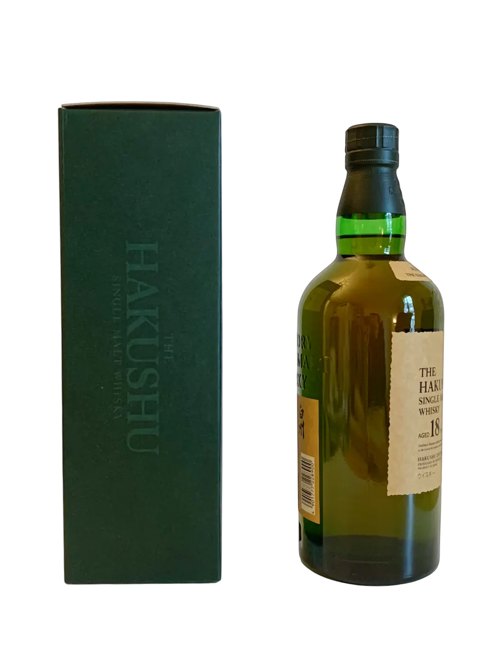 The Hakushu single malt whisky aged 18 years distilled at Hakushu distillery surrounded by forest at the foot of the Southern Japanese Alps