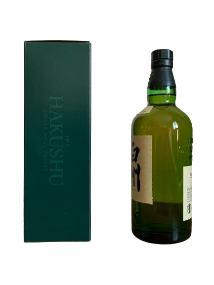 The Hakushu Single Malt whisky aged 12 years produced by Suntory Product of Japan