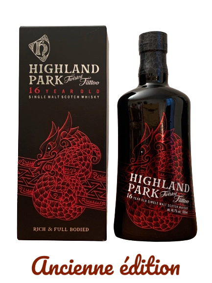 Highland Park Single Malt Scotch Whisky 16 year old Twisted Tattoo Rich and Full Bodied