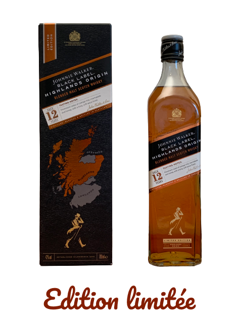 Blended Malt Scotch Whisky Johnnie Walker Black Label 12 ans Highlands Origin Limited Edition