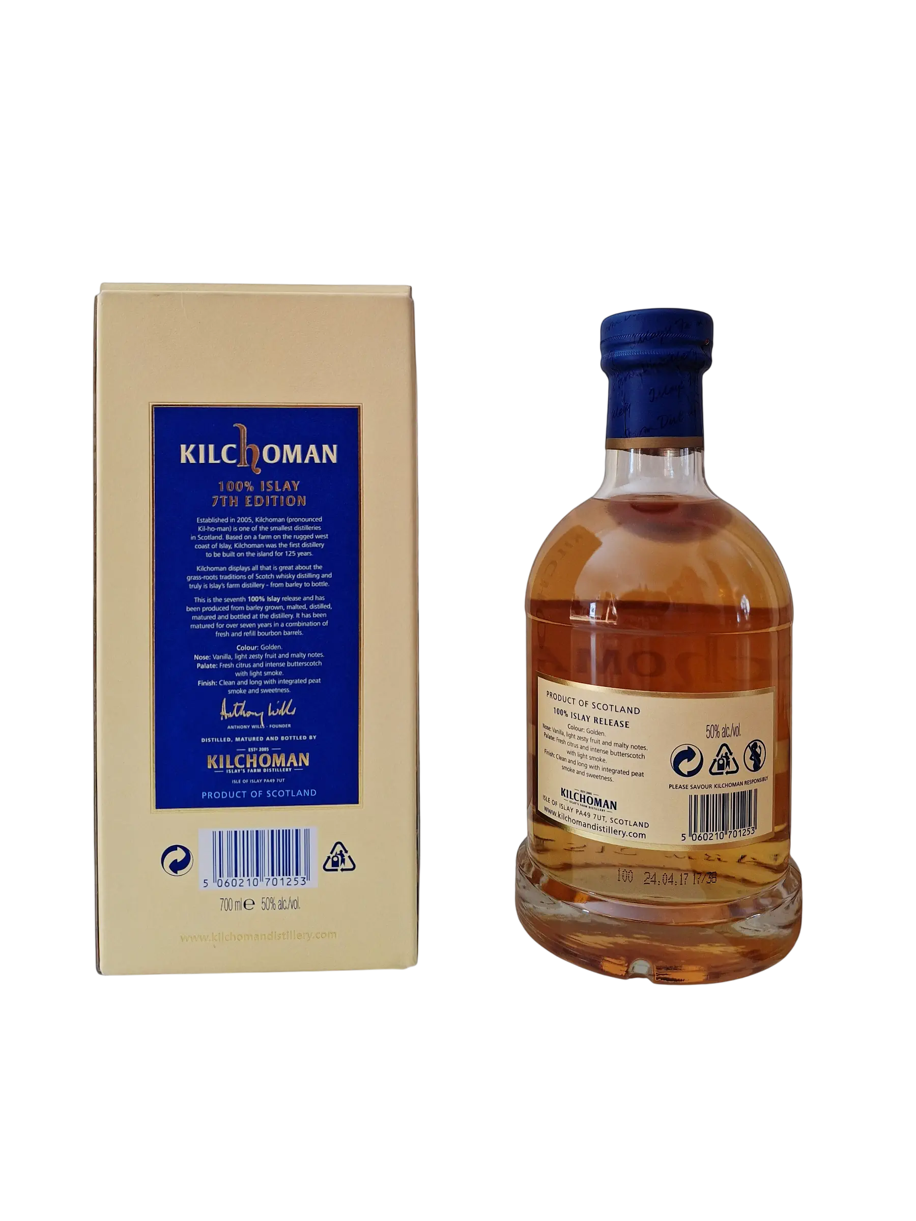 Kilchoman Islay farm distillery Islay single malt Scotch whisky The 7th Edition 100% Islay