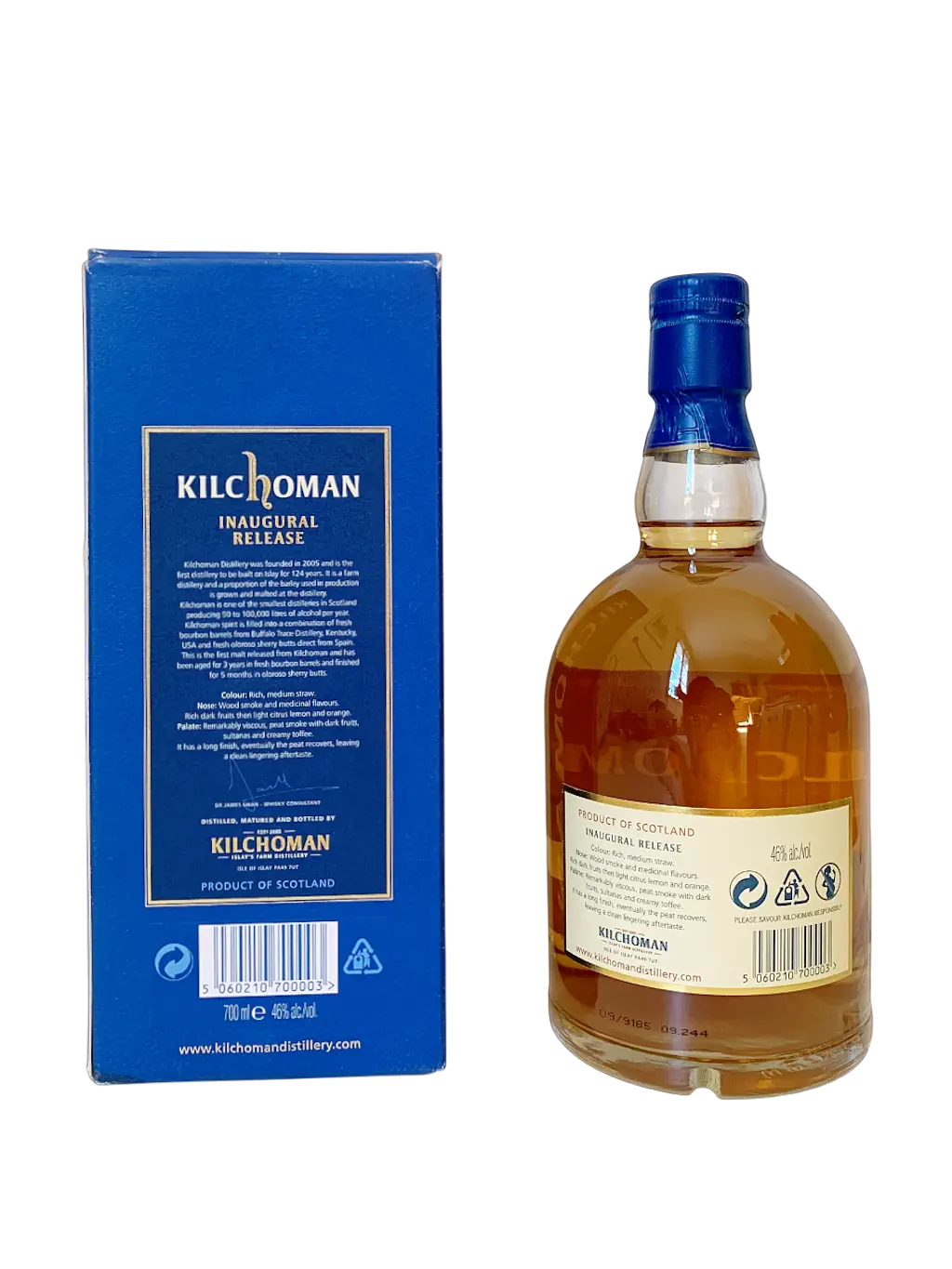 Kilchoman Islay single malt Scotch whisky inaugural release