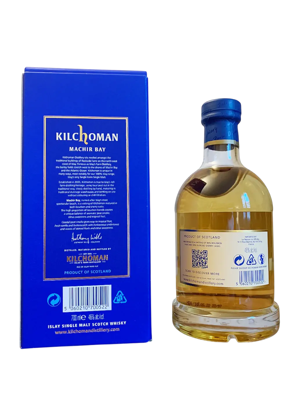Kilchoman Machir Bay Islay Single malt Scotch  whisky non chill filtered and natural color
