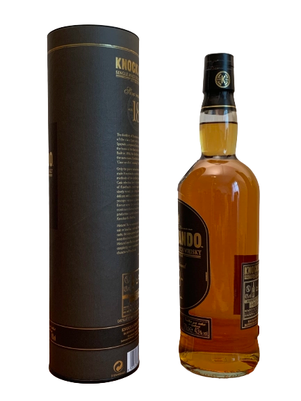 Single malt Scotch whisky Knockando aged 18 years Slow Matured Distilled in 2001 Bottled in 2019