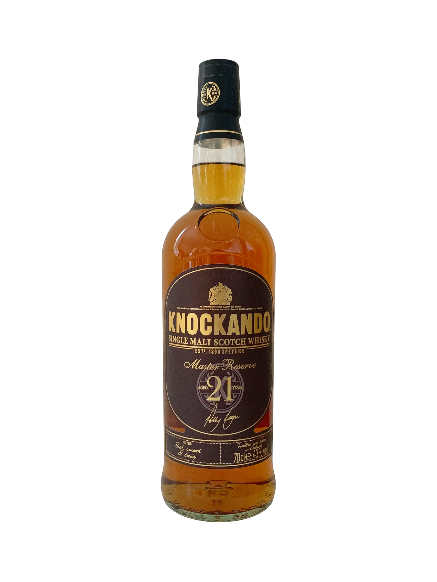 knockando single malt Scotch whisky Master Reserve aged 21 years