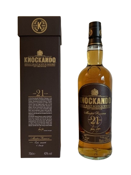 Knockando single malt Scotch whisky aged 21 years Master Reserve Rich Sweet and fruity