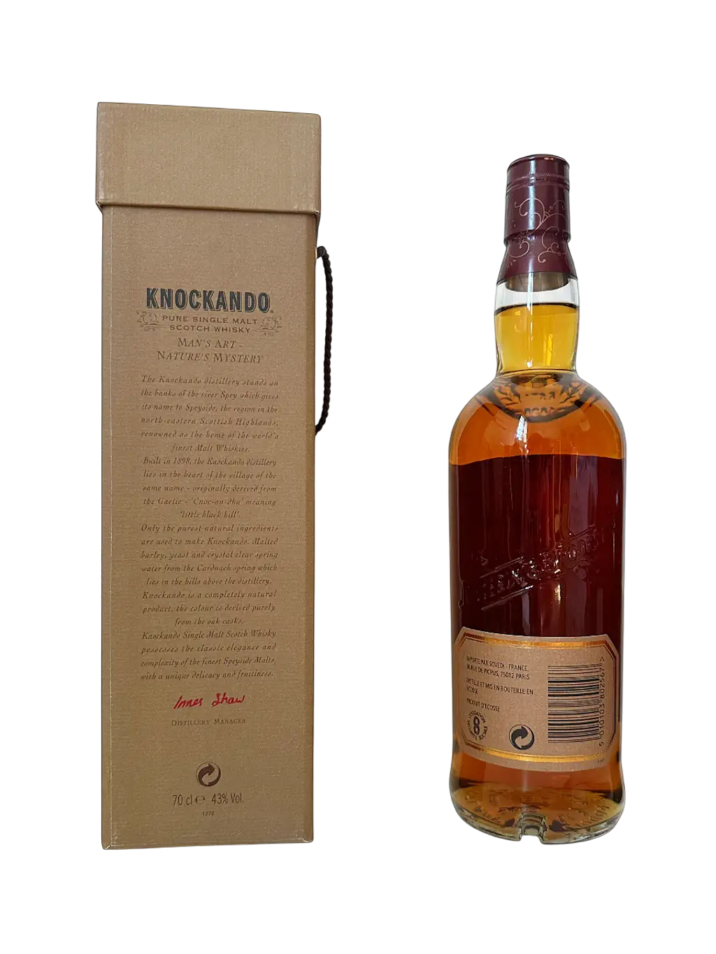 Knockando Master Reserve pure single malt Scotch whisky distilled in 1977 bottled in 1998 aged 21 years