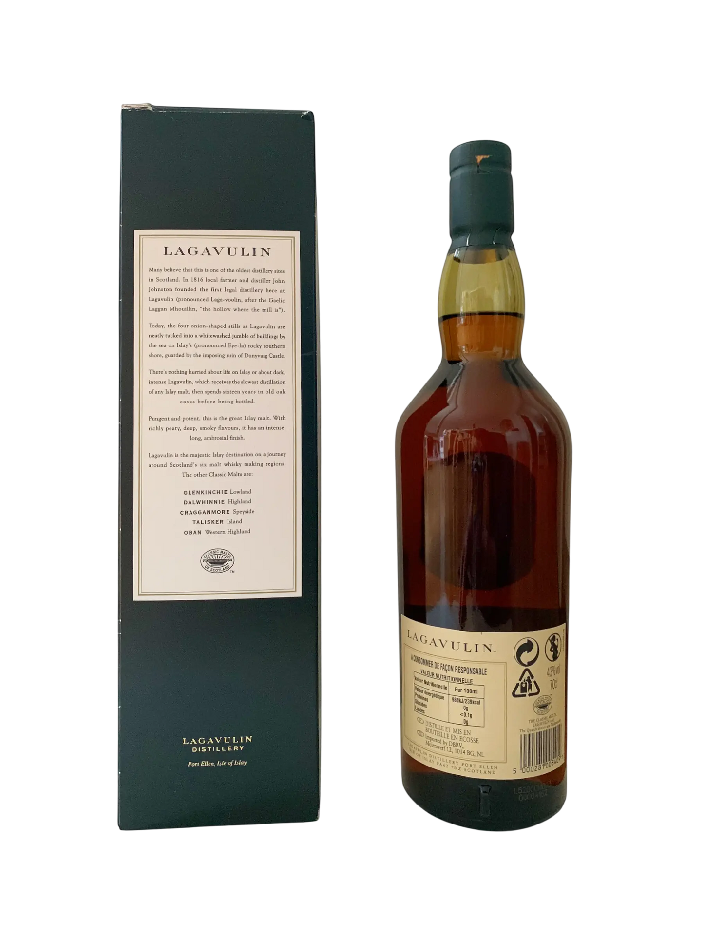 Lagavulin 16 ans tourbé Islay Single Malt Scotch Whisky