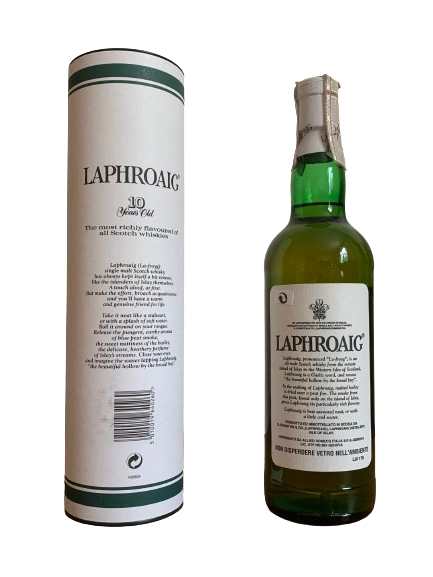 Laphroaig Single Islay Malt Scotch Whisky 10 years old Distribuito da Allied Domecq Italia