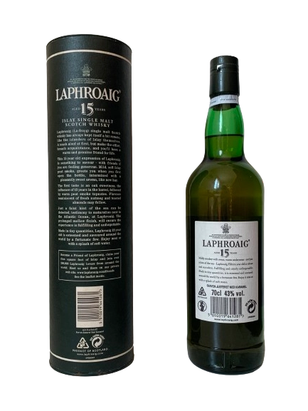 Laphroaig Islay single malt Scotch whisky aged 15 years