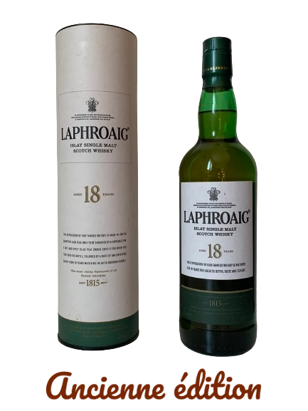 Laphroaig Islay single malt Scotch whisky aged 18 years. The most richly flavoured of all Scotch whiskies.