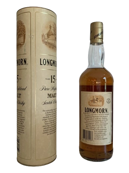 Longmorn 15 years old pure Highland malt Scotch whisky distilled by The Longmorn Distillery Company