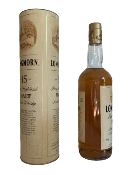 Longmorn 15 years old pure Highland malt Scotch whisky distilled by The Longmorn Distillery Company