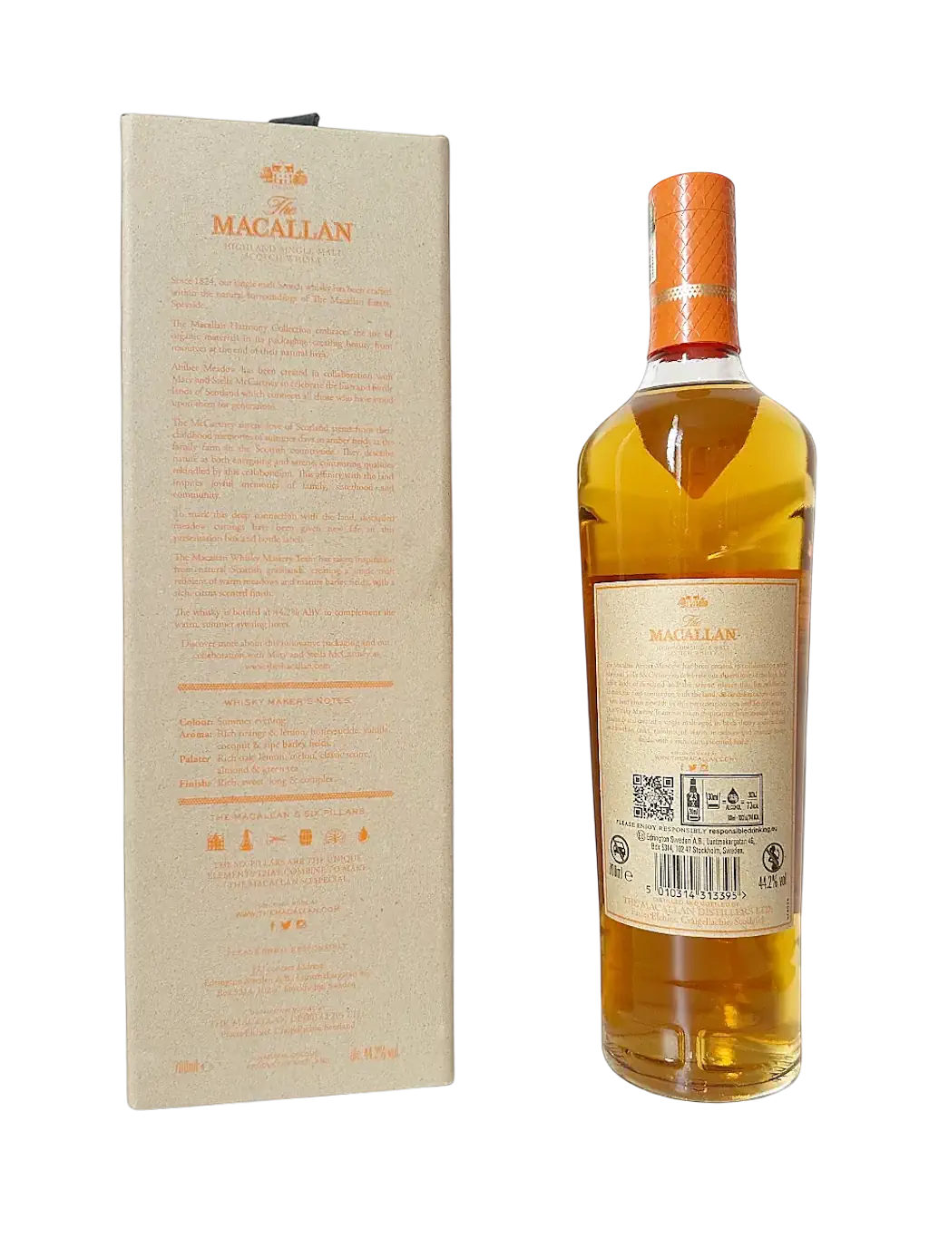 The Macallan Highland single malt Scotch whisky The Harmony Collection Amber Meadow in collaboration with Stella & Mary McCartney