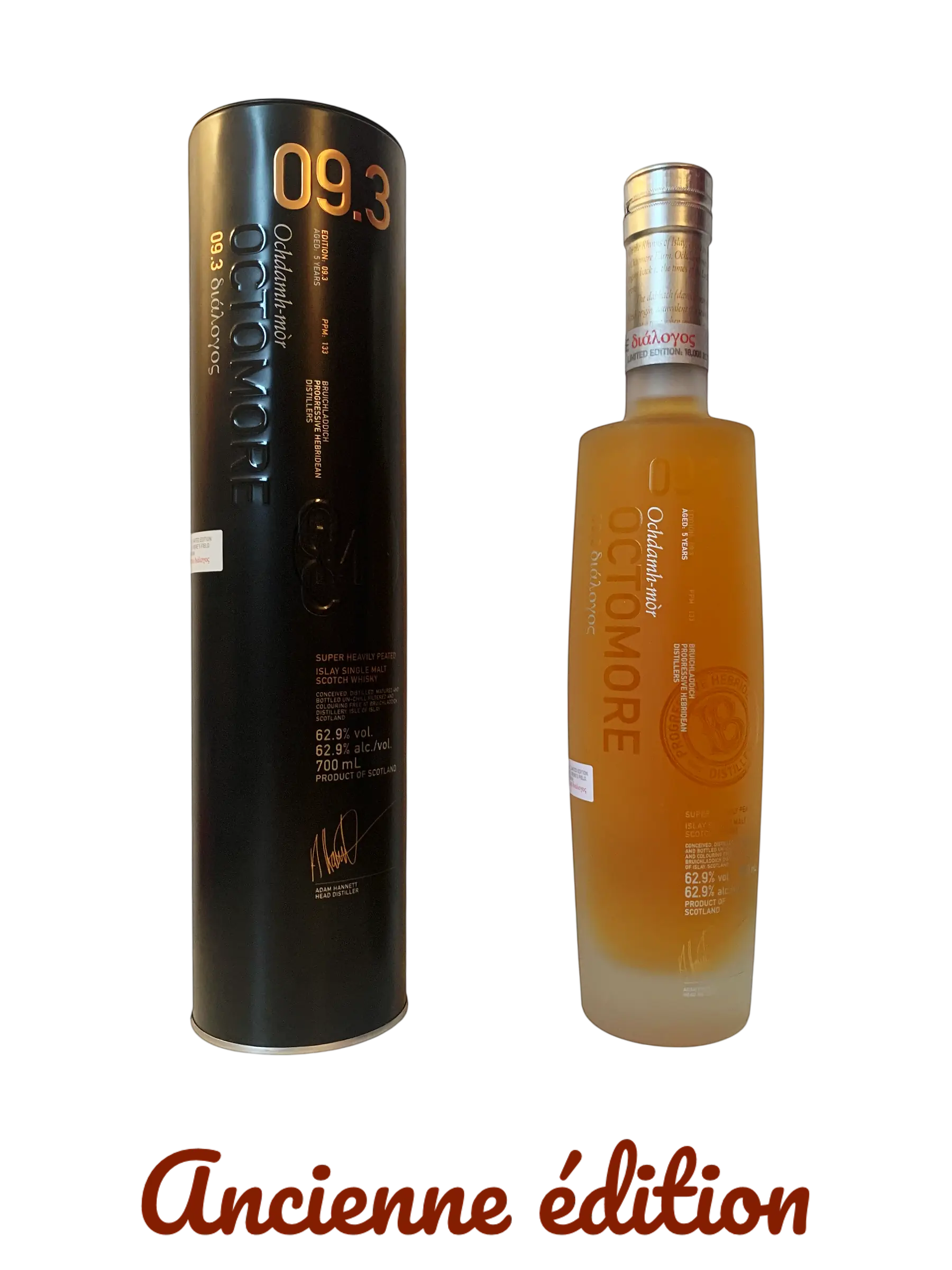 Super heavily peated Islay single malt Scotch whisky Octomore 09.3 Dialogos