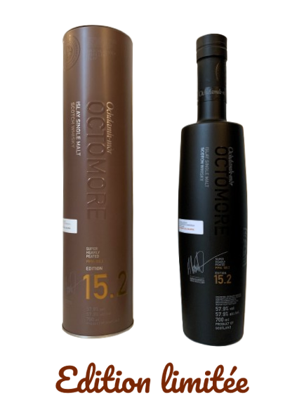 Octomore Islay single malt Scotch whisky Edition 15.2 super heavily peated