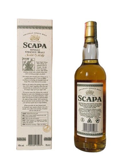 Orcadian single malt Scapa single Orkney Malt Scotch whisky aged 12 years