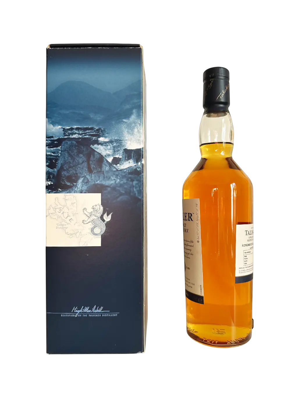 Talisker single malt Scotch whisky aged 10 years, the only distillery on the isle of skye