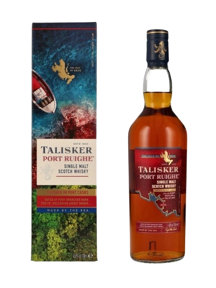 Talisker Port Ruighe Single Malt Scotch Whisky finished in Port Casks Notes of port-drenched dark fruits welcoming sweet smoke