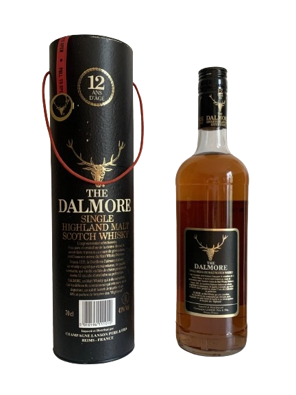 The Dalmore 12 ans d'âge Single Highland malt Scotch whisky importé et distribué par Champagne Lanson Père et fils