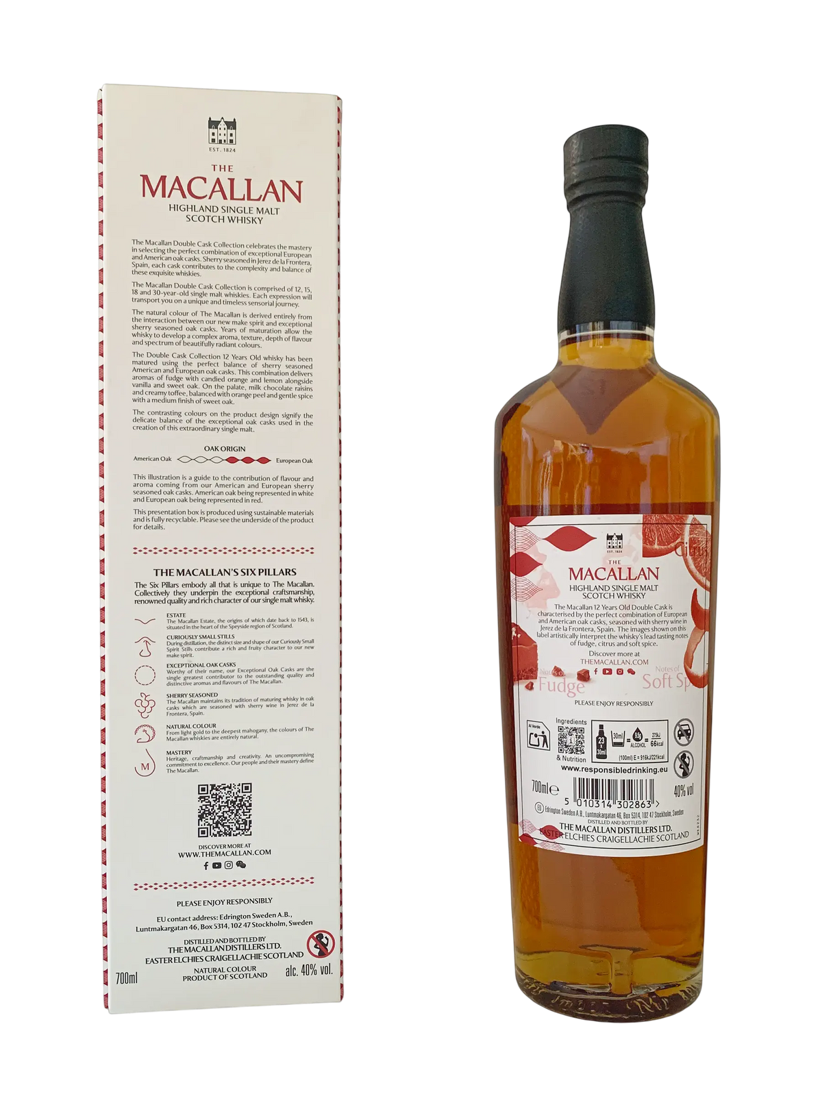 The Macallan 12 years old Double Cask Collection Highland single malt Scotch whisky matured in sherry seasoned oak casks